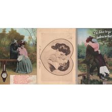 Love's Barometer Weather Equipment Rain Antique Postcard