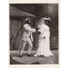 African American Man Lady Flirting Dating Chasing Photo Postcard