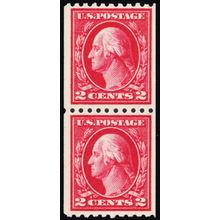442, Mint VF NH 2¢ Coil Pair - SCV $110. - Stuart Katz