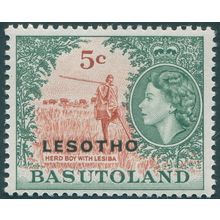Lesotho 1966 5c chestnut & deep grey-green SG115B unused