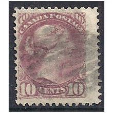 Canada 1876 SG87 10c Pale Lilac Magenta Fine Used .