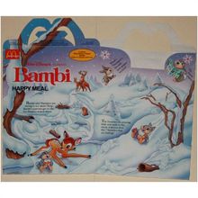 1988 McDonalds Bambi Winter Happy Meal Box