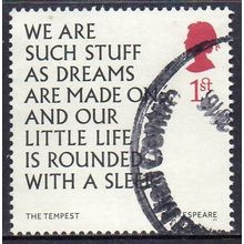 GB 2016 400th Death Anniv of Shakespeare -"We are such stuff..." 1st Used