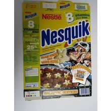 Nestle Nesquik 1998 Galactic Decoder Edition Empty Cereal Box 375g Box only