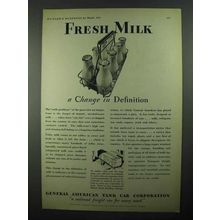 1931 General American Tank Car Ad - Fresh Milk
