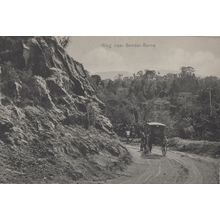 Old Car on Lonely Road at Bandar Baroe Indonesia Antique Postcard