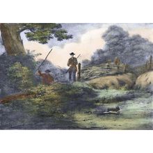 RABBIT SHOOTING 1890 Charles Harvey Weigall VICTORIAN LITHOGRAPH