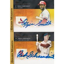 OZZIE SMITH & RED SCHOENDINST AUTO 2012 ST. LOUIS CARDINALS HOF WORLD CHAMPIONS