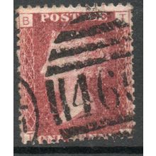 Sg43 1d red plate 144 FINE USED " T B " (REDS)