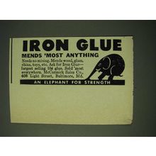 1943 McCormick Sales Co. Iron Glue Ad - Mends most anything