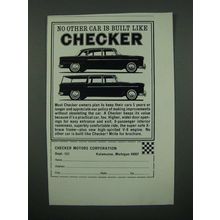 1966 Checker Cars Ad - No Other Car is Built Like