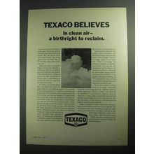 1968 Texaco Oil Ad - Belives In Clean Air a Birthright