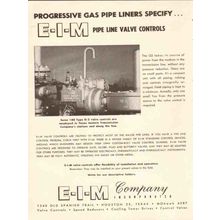 E-I-M COMPANY 1954 progressive gas pipe line valve controls vintage ad