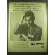 1968 Qantas Airline Ad - Decisions, Decisions.. Should you fly to the Pacific