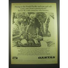 1968 Qantas Airline Ad - can't tell a paw paw from Passionfruit