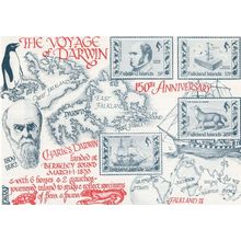 The Voyage Of Charles Darwin Rare Map Anniversary Postcard