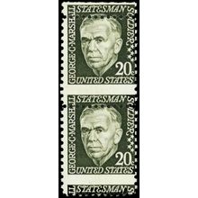 1289b, Mint NH 20¢ Misperf Freak Pair Error - Stuart Katz