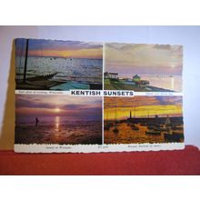 multiview, KENTISH SUNSETS. unused vintage postcard by Valentine dated 1967 #