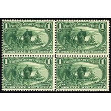 285, Mint NH 1¢ Block of Four SCV $300.00 * Stuart Katz