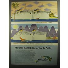 1956 Matson Lines Cruise Ad - Four great Matson ships servving the Pacific