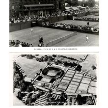 Wimbledon General View Of Courts 2 & 3 Tennis Aerial 2x RPC Postcard s