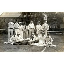 Tennis At Rathcoole Antique Irish Real Photo Postcard