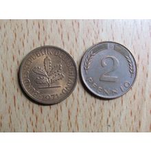 1971d 2 Pfennig Germany Coin