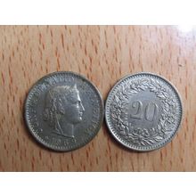Switzerland 1969 20 Rappen Coin