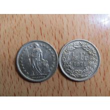 Switzerland 1971 1/2 Half Franc Coin