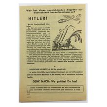 Original WW2 Soviet/Russian Air Drop Propaganda Leaflet. - Code 1833. - 1942.