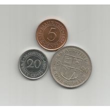 Mauritius coins x3