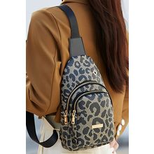 Leopard Printed Fanny Pack PU Leather Sling Belt Bag