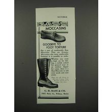 1931 Bass Moccasins Ad - Goodbye to Foot Torture