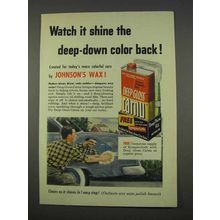 1955 Jonson's Deep Gloss Carnu Wax Ad - Deep-Down Color