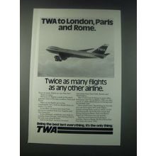 1977 TWA Airlines Ad - London, Paris and Rome