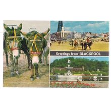 multiview, BLACKPOOL, LANCASHIRE. .. used vintage postcard by Bamforth 1972 pm /