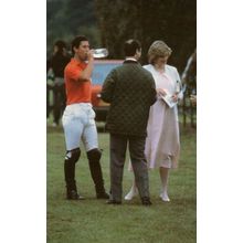 Prince Charles Princess Diana at Polo Game Water Bottle 1982 Postcard