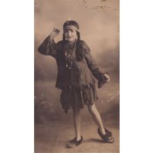 Child as Red Indian Girl Theatre Antique Play Postcard