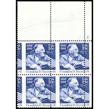 1950, Large Misperforated ERROR 20¢ Franklin Roosevelt Plate Block - Stuart Katz