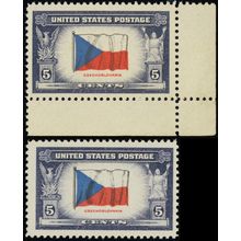 910b, Reverse Printing of Flag Colors VF NH With Normal Stamp .. Stuart Katz