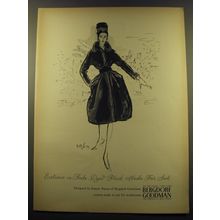 1959 Bergdorf Goodman Advertisement - Fur Coat by Emeric Partos