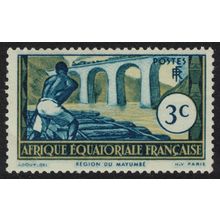 Fr. Eq. Africa Logging near Mayumba Trees 3c Def 1937 MNH SG#36