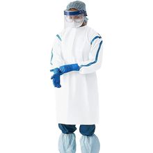 Disposable Isolation Gowns 3X-Large, Pack of 25 White Disposable Gowns with S...