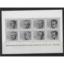 GERMANY 1964 20th ANNIV ATTEMPT ON HITLERS LIFE SHEETLET MNH SG1343a-43h