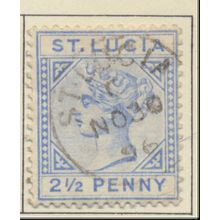 St. Lucia Stamp Scott #31, Used, St. Lucia 1896 Cancel