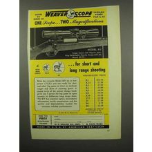 1955 Weaver KV Scope Ad - Two Magnifications