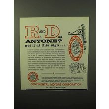 1964 Continental Motors Ad - R and D Anyone?