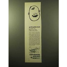1964 Continental Airlines Ad - Get the Golden Touch