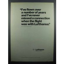 1979 Lufthansa Airlines Ad - Never Missed A Connection