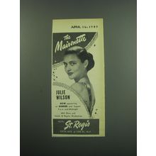 1949 Hotel St. Regis Ad - The Maisonette Julie Wilson
